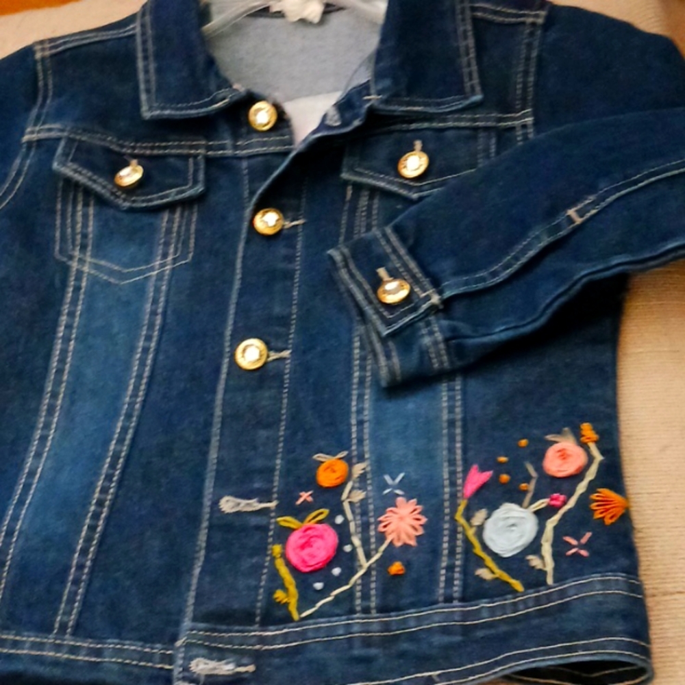 Jean jacket hand embroidered